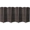 imageSorbus 8 Panel Room Divider 6 ft Tall  Privacy Screen Extra Wide Double Hinged Panels Diamond DoubleWeaved Partition Room Dividers and Folding Privacy Screens Wall Divider for Room SeparationEspresso Brown