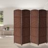 imageSorbus 8 Panel Room Divider 6 ft Tall  Privacy Screen Extra Wide Double Hinged Panels Diamond DoubleWeaved Partition Room Dividers and Folding Privacy Screens Wall Divider for Room SeparationBrown Rust