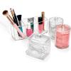 imageSorbus Bathroom Storage Set  Qtip Holder Cotton Round Dispenser Bathroom Jars  Makeup Brush Holder ampamp Apothecary Jars with Lids