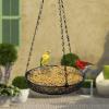 imageSorbus Bird Feeder Hanging Tray Seed Tray for Bird Feeders Great for Attracting Birds Outdoors Backyard Garden Black