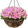 imageSorbus 4 Pack Metal Hanging Planter Basket Huge 12 Inch Hanging Flower Pot Basket ampamp Coco Coir Liner for IndoorOutdoor Garden Dcor Perfect for Home Garden Patio Deck Black