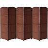 imageSorbus 8 Panel Room Divider 6 ft Tall  Privacy Screen Extra Wide Double Hinged Panels Diamond DoubleWeaved Partition Room Dividers and Folding Privacy Screens Wall Divider for Room SeparationBrown Rust