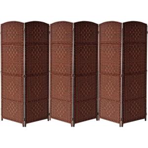 imageSorbus 8 Panel Room Divider 6 ft Tall  Privacy Screen Extra Wide Double Hinged Panels Diamond DoubleWeaved Partition Room Dividers and Folding Privacy Screens Wall Divider for Room SeparationBrown Rust