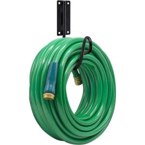 imageSorbus Garden Hose Holder Hook Wall Mounted Hose Reel Water Hose Storage Hanger Great for Garden Lawn Yard Wrought Iron Black