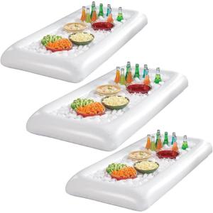 imageSorbus White Inflatable Drinks ampamp Food Serving Bar with Drain Plug 3 Salad Bars