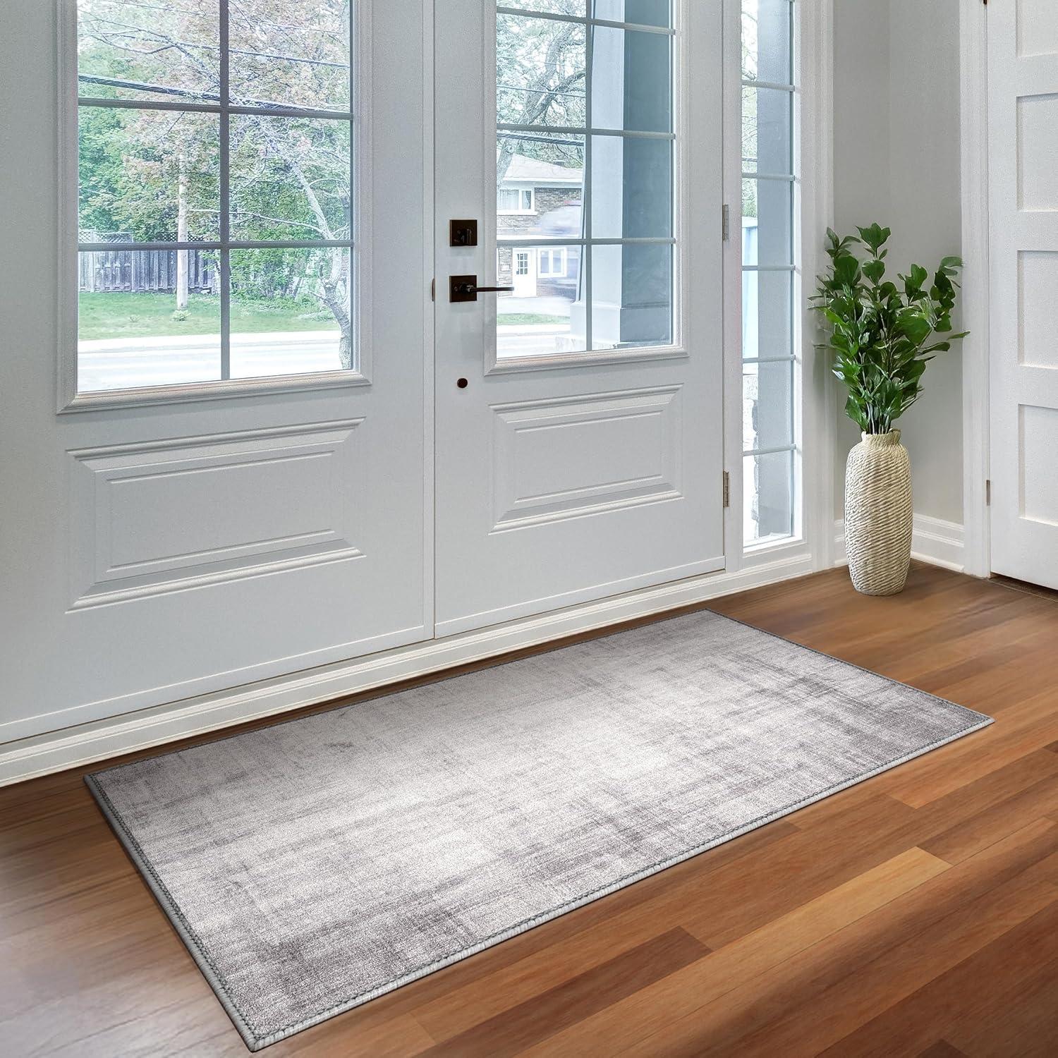 imageSorbus 2x3 Welcome Mat Rug for Entryway Machine Washable NonSlip Vintage Rug  Low Pile NonShedding Indoor Rugs for Living Room Kitchen Bedroom  Soft Carpet Throw Rugs with Rubber BackingLines