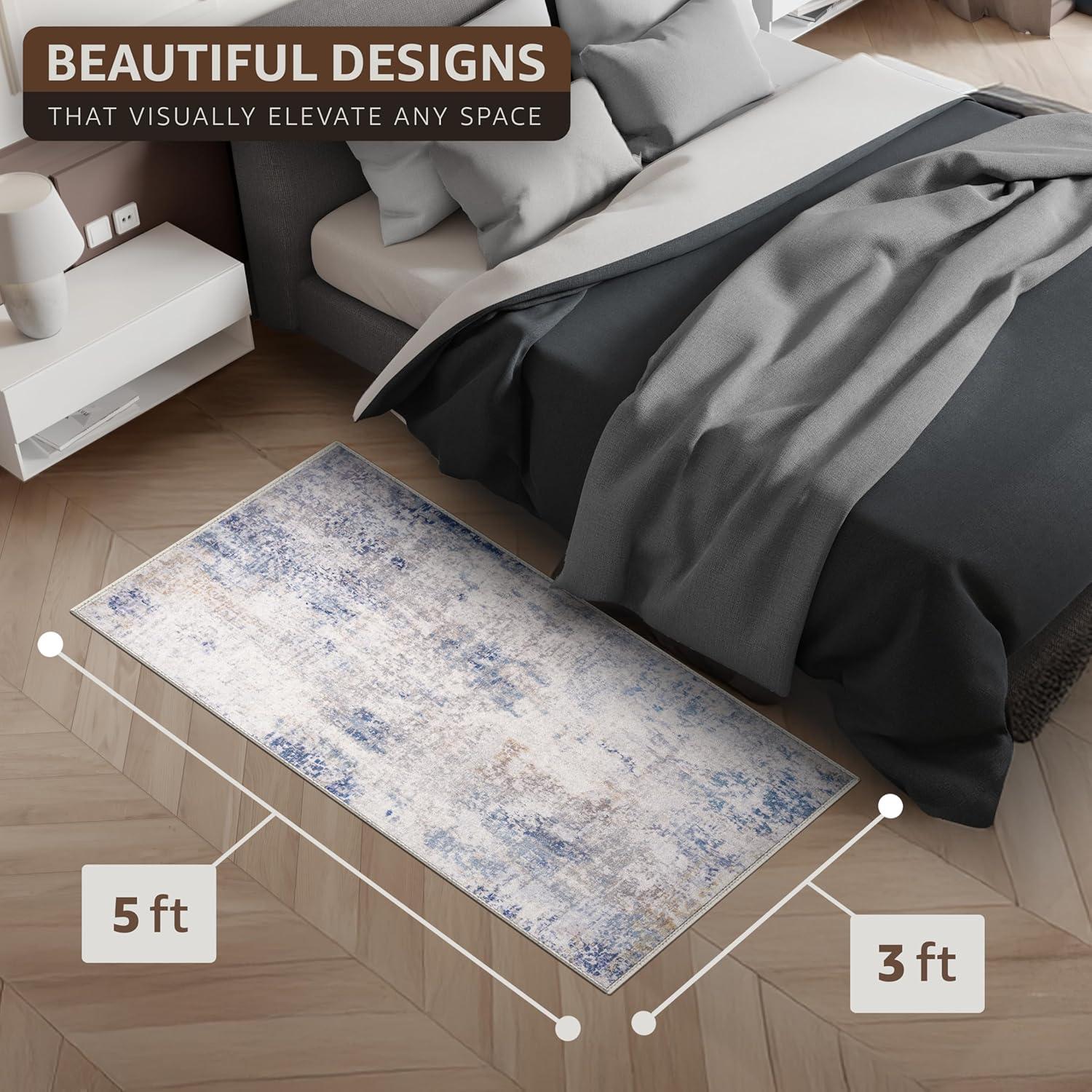 imageSorbus 2x3 Welcome Mat Rug for Entryway Machine Washable NonSlip Vintage Rug  Low Pile NonShedding Indoor Rugs for Living Room Kitchen Bedroom  Soft Carpet Throw Rugs with Rubber BackingDrift