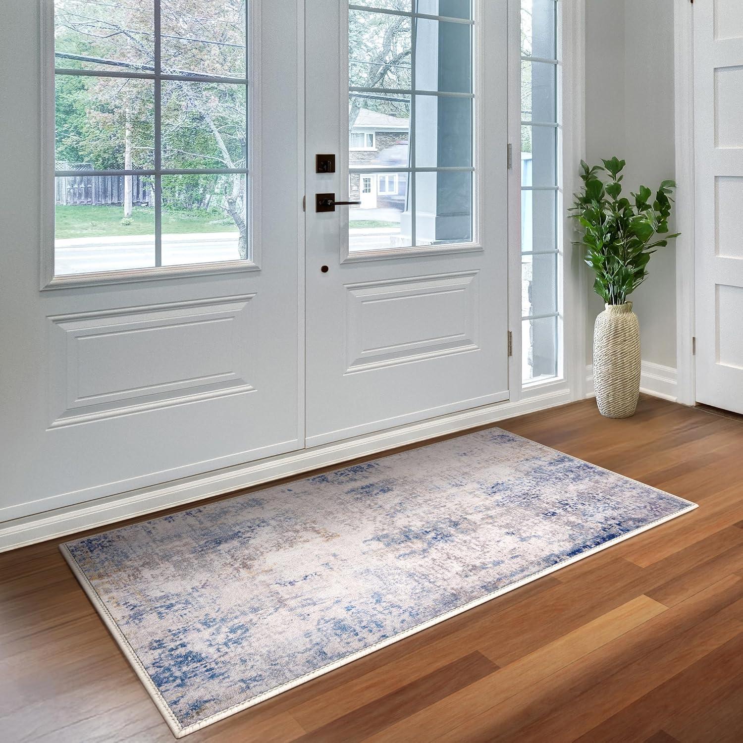 imageSorbus 2x3 Welcome Mat Rug for Entryway Machine Washable NonSlip Vintage Rug  Low Pile NonShedding Indoor Rugs for Living Room Kitchen Bedroom  Soft Carpet Throw Rugs with Rubber BackingDrift