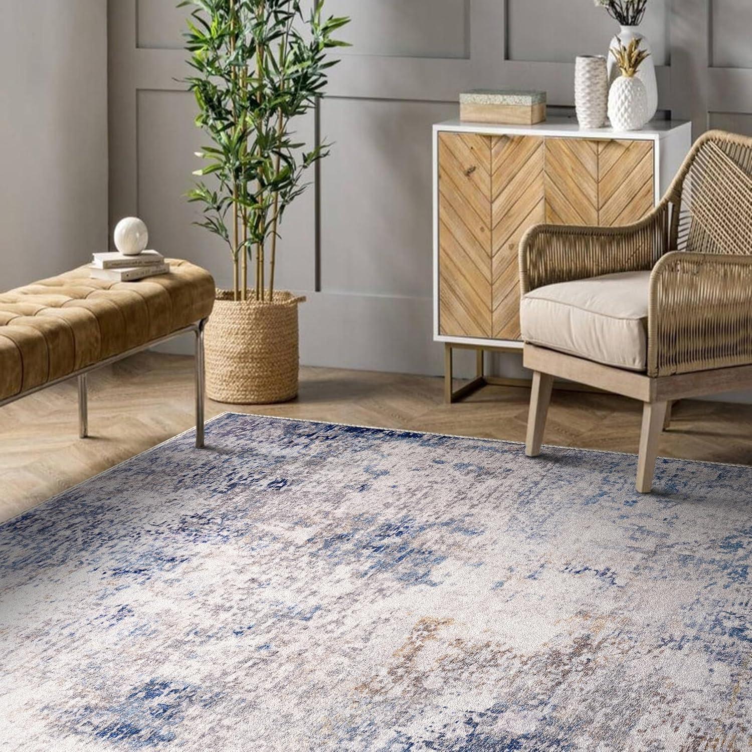 imageSorbus 2x3 Welcome Mat Rug for Entryway Machine Washable NonSlip Vintage Rug  Low Pile NonShedding Indoor Rugs for Living Room Kitchen Bedroom  Soft Carpet Throw Rugs with Rubber BackingDrift