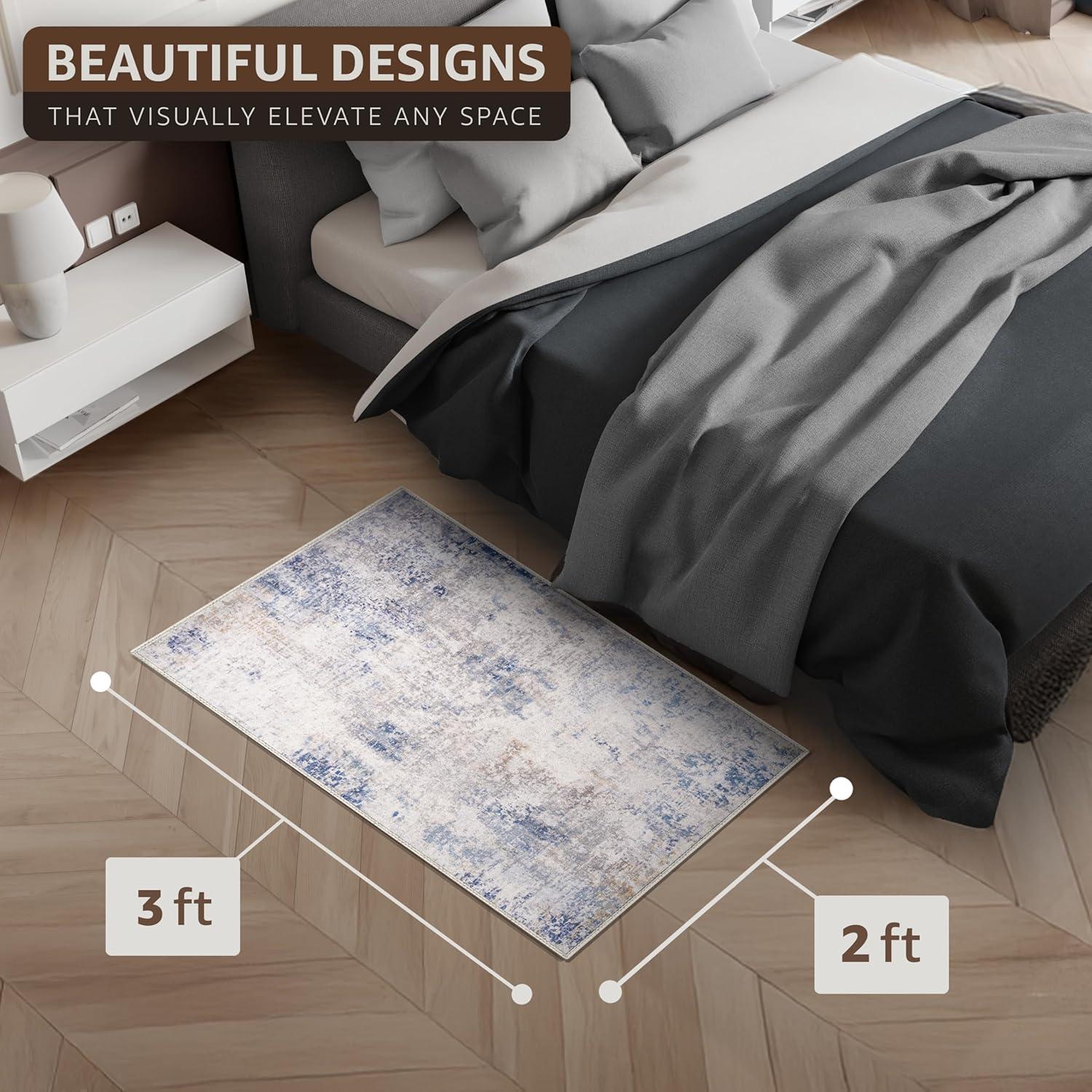 imageSorbus 2x3 Welcome Mat Rug for Entryway Machine Washable NonSlip Vintage Rug  Low Pile NonShedding Indoor Rugs for Living Room Kitchen Bedroom  Soft Carpet Throw Rugs with Rubber BackingDrift