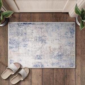 imageSorbus 2x3 Welcome Mat Rug for Entryway Machine Washable NonSlip Vintage Rug  Low Pile NonShedding Indoor Rugs for Living Room Kitchen Bedroom  Soft Carpet Throw Rugs with Rubber BackingDrift