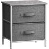 imageSorbus Fabric Dresser for Kids Bedroom  Chest of 6 Drawers Tall Storage Tower Clothing Organizer for Closet for Playroom for Nursery Steel Frame Fabric Bins  Wood Handle WhiteGrey