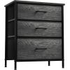imageSorbus Fabric Dresser for Kids Bedroom  Chest of 6 Drawers Tall Storage Tower Clothing Organizer for Closet for Playroom for Nursery Steel Frame Fabric Bins  Wood Handle WhiteGray Wood
