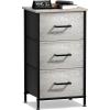 imageSorbus Fabric Dresser for Kids Bedroom  Chest of 6 Drawers Tall Storage Tower Clothing Organizer for Closet for Playroom for Nursery Steel Frame Fabric Bins  Wood Handle WhiteGreige