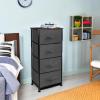 imageSorbus Fabric Dresser for Kids Bedroom  Chest of 6 Drawers Tall Storage Tower Clothing Organizer for Closet for Playroom for Nursery Steel Frame Fabric Bins  Wood Handle WhiteBlack