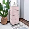 imageSorbus Fabric Dresser for Kids Bedroom  Chest of 6 Drawers Tall Storage Tower Clothing Organizer for Closet for Playroom for Nursery Steel Frame Fabric Bins  Wood Handle MultiPastelPink