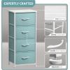 imageSorbus Fabric Dresser for Kids Bedroom  Chest of 6 Drawers Tall Storage Tower Clothing Organizer for Closet for Playroom for Nursery Steel Frame Fabric Bins  Wood Handle MultiPastelAqua