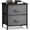imageSorbus Fabric Dresser for Kids Bedroom  Chest of 6 Drawers Tall Storage Tower Clothing Organizer for Closet for Playroom for Nursery Steel Frame Fabric Bins  Wood Handle WhiteBlack