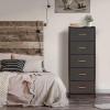 imageSorbus Fabric Dresser for Kids Bedroom  Chest of 6 Drawers Tall Storage Tower Clothing Organizer for Closet for Playroom for Nursery Steel Frame Fabric Bins  Wood Handle WhiteBrown