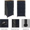 imageSorbus Fabric Dresser for Kids Bedroom  Chest of 6 Drawers Tall Storage Tower Clothing Organizer for Closet for Playroom for Nursery Steel Frame Fabric Bins  Wood Handle WhiteWood Top  Black
