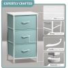 imageSorbus Fabric Dresser for Kids Bedroom  Chest of 6 Drawers Tall Storage Tower Clothing Organizer for Closet for Playroom for Nursery Steel Frame Fabric Bins  Wood Handle MultiPastelAqua