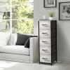 imageSorbus Fabric Dresser for Kids Bedroom  Chest of 6 Drawers Tall Storage Tower Clothing Organizer for Closet for Playroom for Nursery Steel Frame Fabric Bins  Wood Handle WhiteGreige