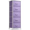 imageSorbus Fabric Dresser for Kids Bedroom  Chest of 6 Drawers Tall Storage Tower Clothing Organizer for Closet for Playroom for Nursery Steel Frame Fabric Bins  Wood Handle MultiPastelPurple