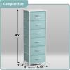 imageSorbus Fabric Dresser for Kids Bedroom  Chest of 6 Drawers Tall Storage Tower Clothing Organizer for Closet for Playroom for Nursery Steel Frame Fabric Bins  Wood Handle MultiPastelAqua