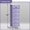 imageSorbus Fabric Dresser for Kids Bedroom  Chest of 6 Drawers Tall Storage Tower Clothing Organizer for Closet for Playroom for Nursery Steel Frame Fabric Bins  Wood Handle MultiPastelPurple Tiedye