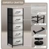 imageSorbus Fabric Dresser for Kids Bedroom  Chest of 6 Drawers Tall Storage Tower Clothing Organizer for Closet for Playroom for Nursery Steel Frame Fabric Bins  Wood Handle WhiteGreige