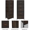 imageSorbus Fabric Dresser for Kids Bedroom  Chest of 6 Drawers Tall Storage Tower Clothing Organizer for Closet for Playroom for Nursery Steel Frame Fabric Bins  Wood Handle WhiteBrown