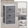 imageSorbus Fabric Dresser for Kids Bedroom  Chest of 6 Drawers Tall Storage Tower Clothing Organizer for Closet for Playroom for Nursery Steel Frame Fabric Bins  Wood Handle WhiteWhite