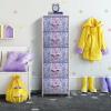 imageSorbus Fabric Dresser for Kids Bedroom  Chest of 6 Drawers Tall Storage Tower Clothing Organizer for Closet for Playroom for Nursery Steel Frame Fabric Bins  Wood Handle MultiPastelPurple Tiedye