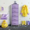 imageSorbus Fabric Dresser for Kids Bedroom  Chest of 6 Drawers Tall Storage Tower Clothing Organizer for Closet for Playroom for Nursery Steel Frame Fabric Bins  Wood Handle MultiPastelPurple