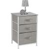 imageSorbus Fabric Dresser for Kids Bedroom  Chest of 6 Drawers Tall Storage Tower Clothing Organizer for Closet for Playroom for Nursery Steel Frame Fabric Bins  Wood Handle WhiteGrey