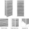 imageSorbus Fabric Dresser for Kids Bedroom  Chest of 6 Drawers Tall Storage Tower Clothing Organizer for Closet for Playroom for Nursery Steel Frame Fabric Bins  Wood Handle WhiteWhite