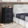 imageSorbus Fabric Dresser for Kids Bedroom  Chest of 6 Drawers Tall Storage Tower Clothing Organizer for Closet for Playroom for Nursery Steel Frame Fabric Bins  Wood Handle WhiteWood Top  Black