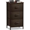 imageSorbus Fabric Dresser for Kids Bedroom  Chest of 6 Drawers Tall Storage Tower Clothing Organizer for Closet for Playroom for Nursery Steel Frame Fabric Bins  Wood Handle WhiteBrown