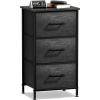 imageSorbus Fabric Dresser for Kids Bedroom  Chest of 6 Drawers Tall Storage Tower Clothing Organizer for Closet for Playroom for Nursery Steel Frame Fabric Bins  Wood Handle WhiteGray Wood