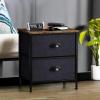 imageSorbus Fabric Dresser for Kids Bedroom  Chest of 6 Drawers Tall Storage Tower Clothing Organizer for Closet for Playroom for Nursery Steel Frame Fabric Bins  Wood Handle WhiteWood Top  Black