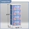imageSorbus Fabric Dresser for Kids Bedroom  Chest of 6 Drawers Tall Storage Tower Clothing Organizer for Closet for Playroom for Nursery Steel Frame Fabric Bins  Wood Handle MultiPastelBlue Tiedye