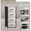 imageSorbus Fabric Dresser for Kids Bedroom  Chest of 6 Drawers Tall Storage Tower Clothing Organizer for Closet for Playroom for Nursery Steel Frame Fabric Bins  Wood Handle WhiteGreige
