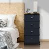 imageSorbus Fabric Dresser for Kids Bedroom  Chest of 6 Drawers Tall Storage Tower Clothing Organizer for Closet for Playroom for Nursery Steel Frame Fabric Bins  Wood Handle WhiteWood Top  Black