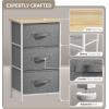 imageSorbus Fabric Dresser for Kids Bedroom  Chest of 6 Drawers Tall Storage Tower Clothing Organizer for Closet for Playroom for Nursery Steel Frame Fabric Bins  Wood Handle WhiteBeige