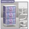 imageSorbus Fabric Dresser for Kids Bedroom  Chest of 6 Drawers Tall Storage Tower Clothing Organizer for Closet for Playroom for Nursery Steel Frame Fabric Bins  Wood Handle MultiPastelPurple Tiedye