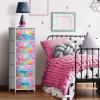 imageSorbus Fabric Dresser for Kids Bedroom  Chest of 6 Drawers Tall Storage Tower Clothing Organizer for Closet for Playroom for Nursery Steel Frame Fabric Bins  Wood Handle WatercolorRainbow Sparkle