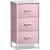 imageSorbus Fabric Dresser for Kids Bedroom  Chest of 6 Drawers Tall Storage Tower Clothing Organizer for Closet for Playroom for Nursery Steel Frame Fabric Bins  Wood Handle MultiPastelPink