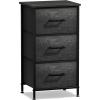 imageSorbus Fabric Dresser for Kids Bedroom  Chest of 6 Drawers Tall Storage Tower Clothing Organizer for Closet for Playroom for Nursery Steel Frame Fabric Bins  Wood Handle WhiteGray Wood