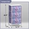 imageSorbus Fabric Dresser for Kids Bedroom  Chest of 6 Drawers Tall Storage Tower Clothing Organizer for Closet for Playroom for Nursery Steel Frame Fabric Bins  Wood Handle MultiPastelPurple Tiedye