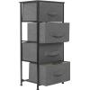 imageSorbus Fabric Dresser for Kids Bedroom  Chest of 6 Drawers Tall Storage Tower Clothing Organizer for Closet for Playroom for Nursery Steel Frame Fabric Bins  Wood Handle WhiteBlack